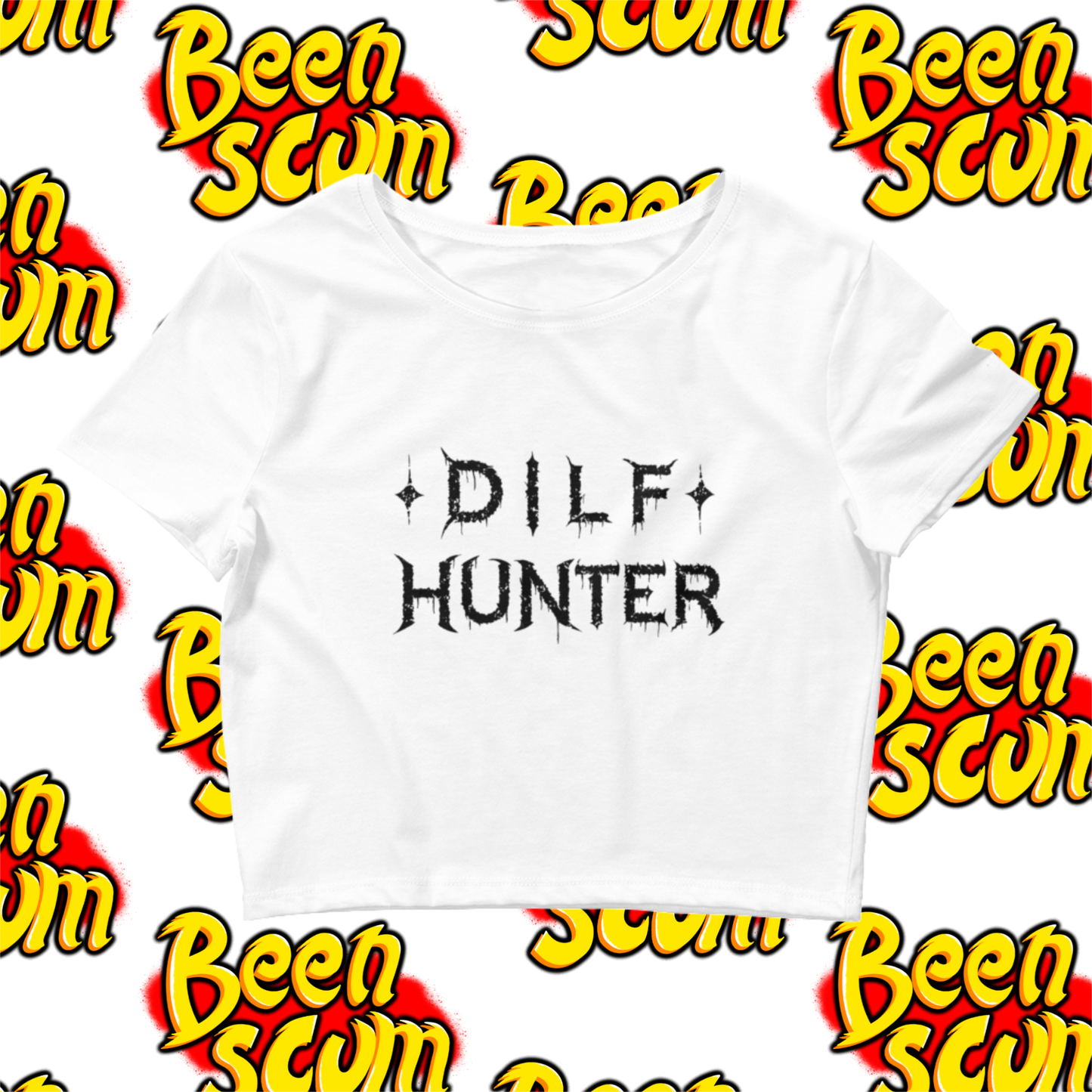 Dilf Hunter Crop Top White