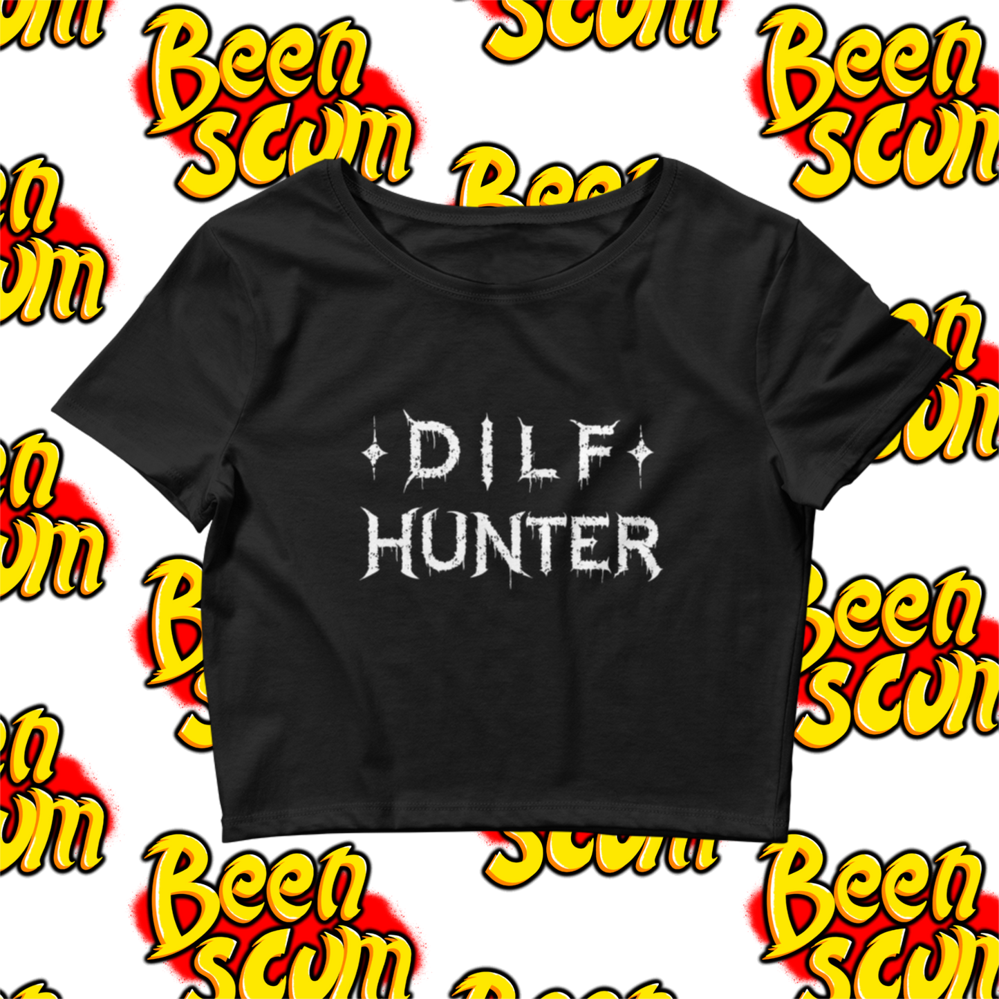 Dilf Hunter Crop Top Black